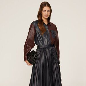 Faux Leather Shacket